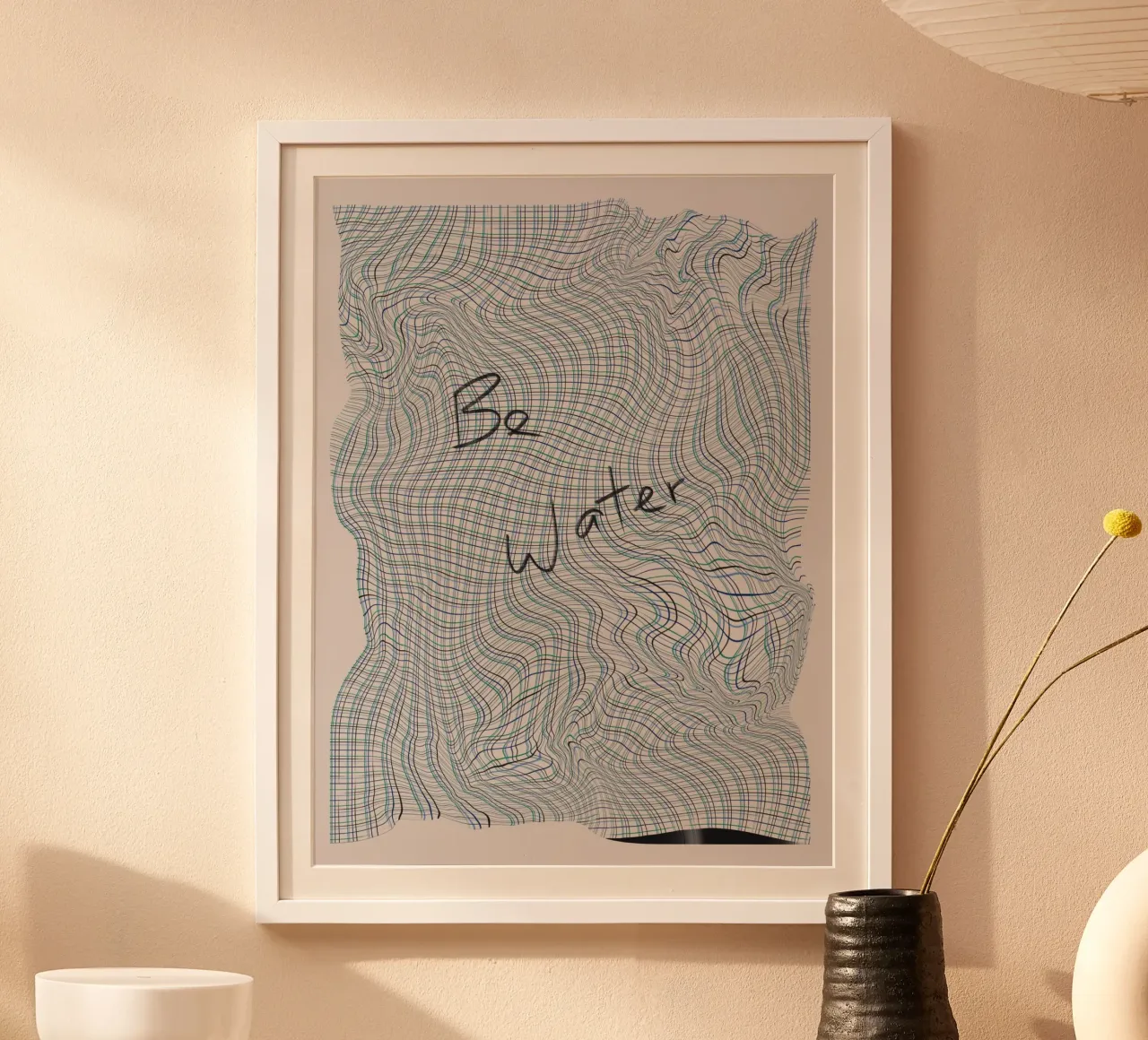Essere acqua poster con telaio in legno da Little Dean