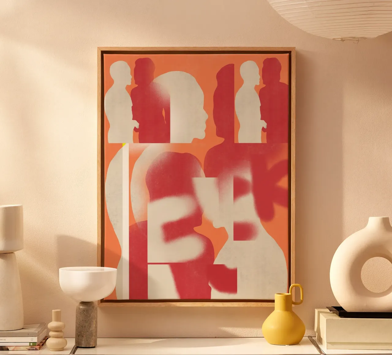 Abstracte overeenkomst canvas met Baklijst van Little Dean