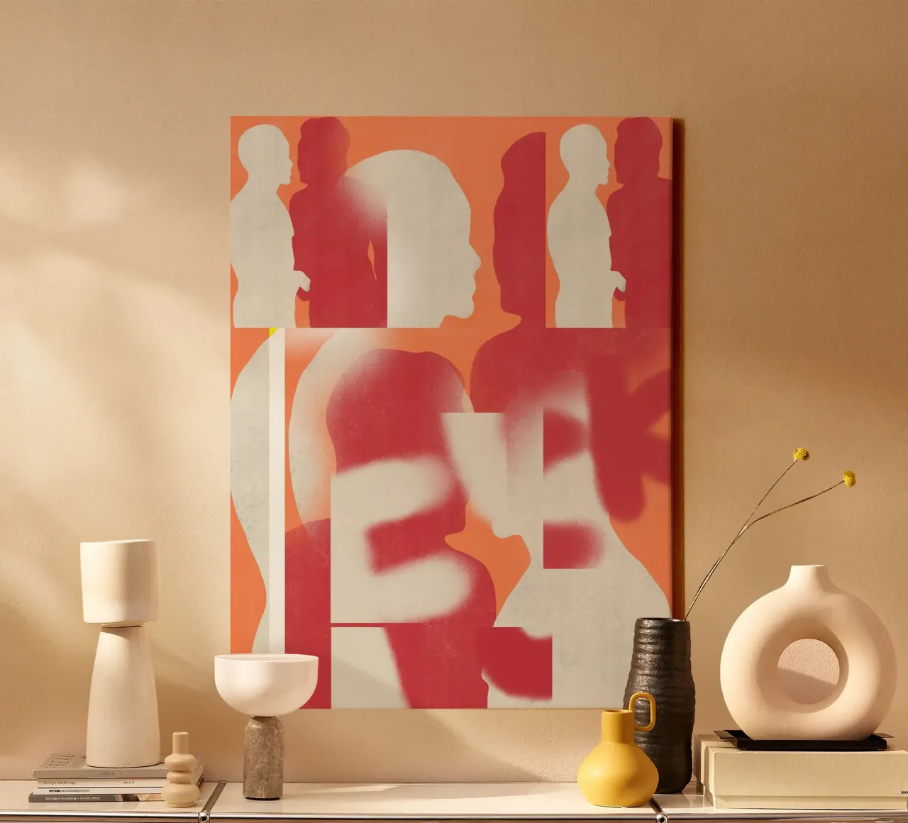 Abstracte overeenkomst canvas met Baklijst van Little Dean