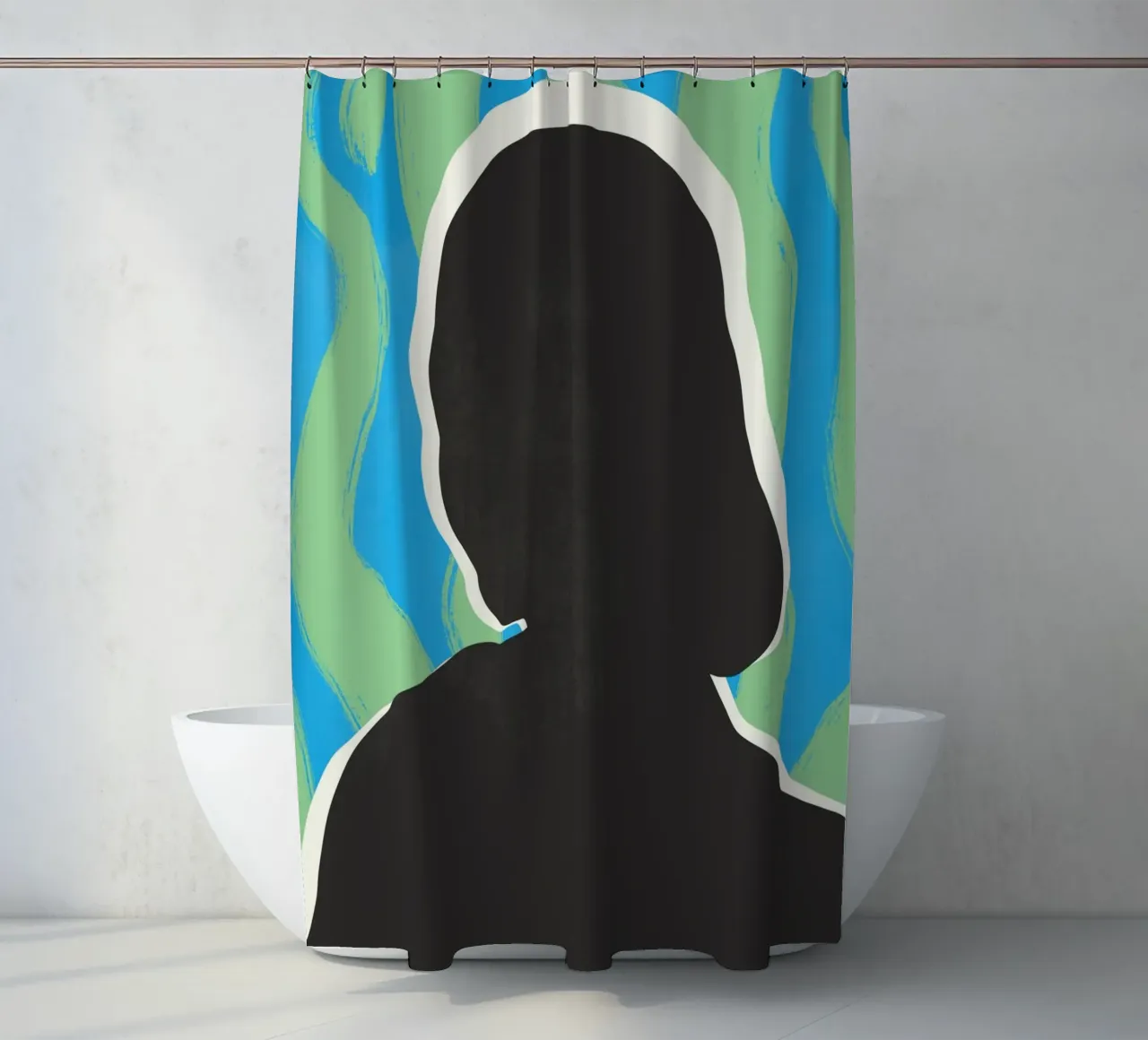Modello nero 01 tenda da doccia da Little Dean