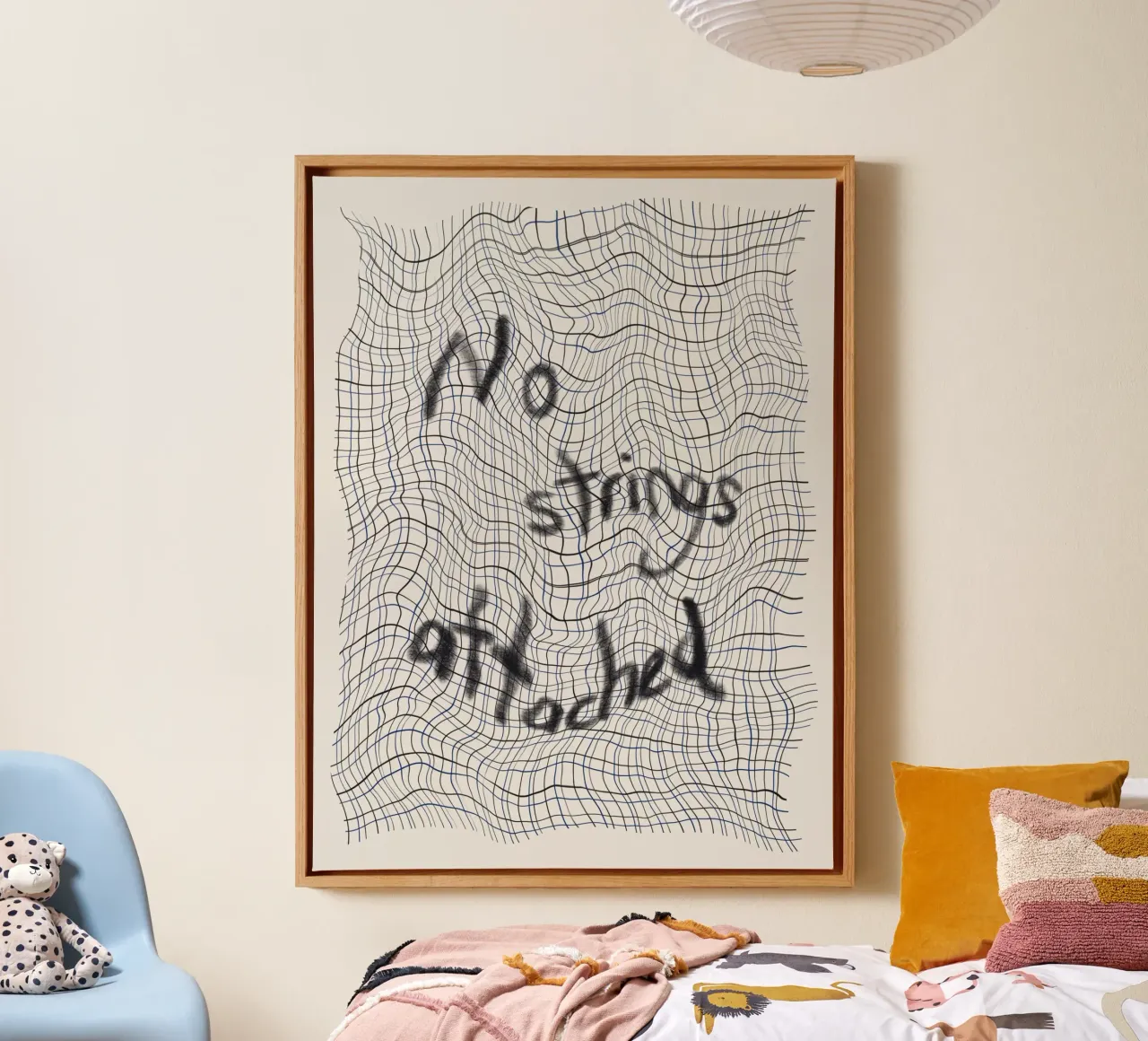 No strings attached canvas with Floater frame by Little Dean