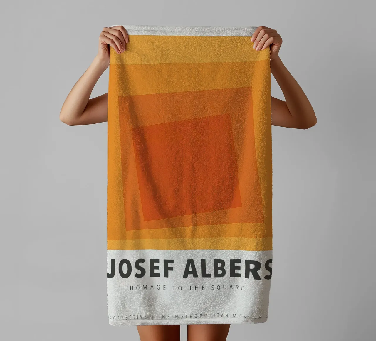 Mostra sulle piazze di Josef Albers asciugamano da bagno da Lile Shop