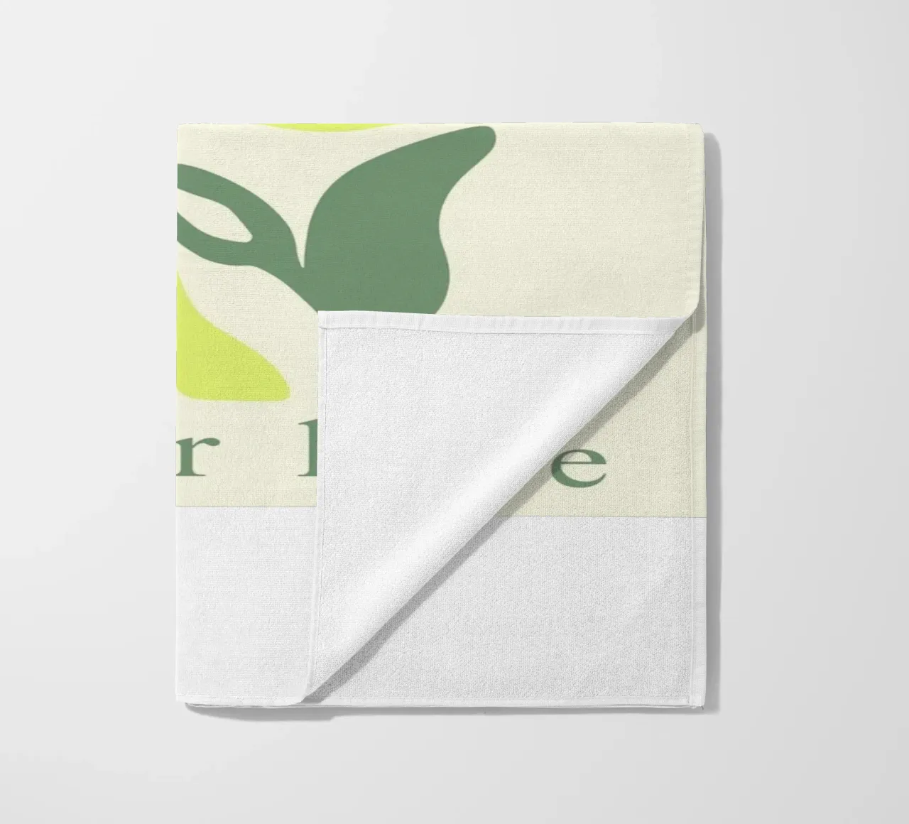 hanging green leaves beach towel by sazkia art
