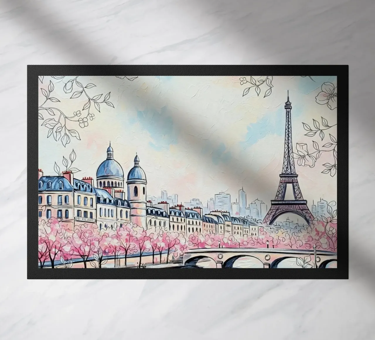 Sogno parigino: Serenità dei ciliegi in fiore 🌸🇫🇷 zerbino da Eni Brandon