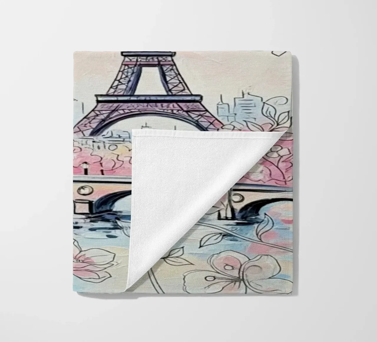 Sogno parigino: Serenità dei ciliegi in fiore 🌸🇫🇷 telo mare da Eni Brandon
