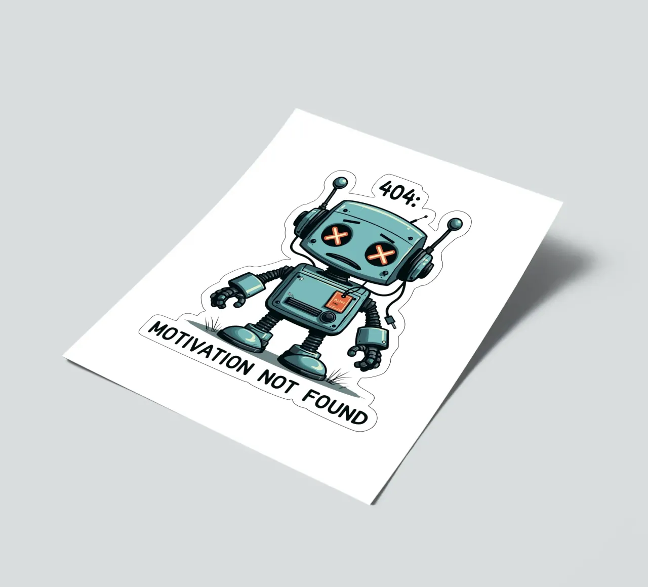 404: Motivation Not Found foglio adesivo da edsonramosart
