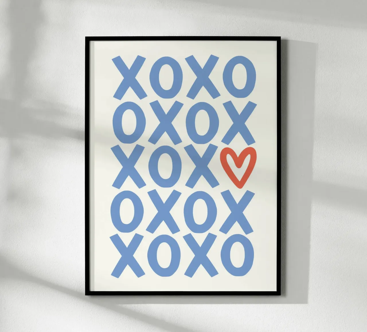 XOXO - blue and red poster with plastic frame by Vivdesign
