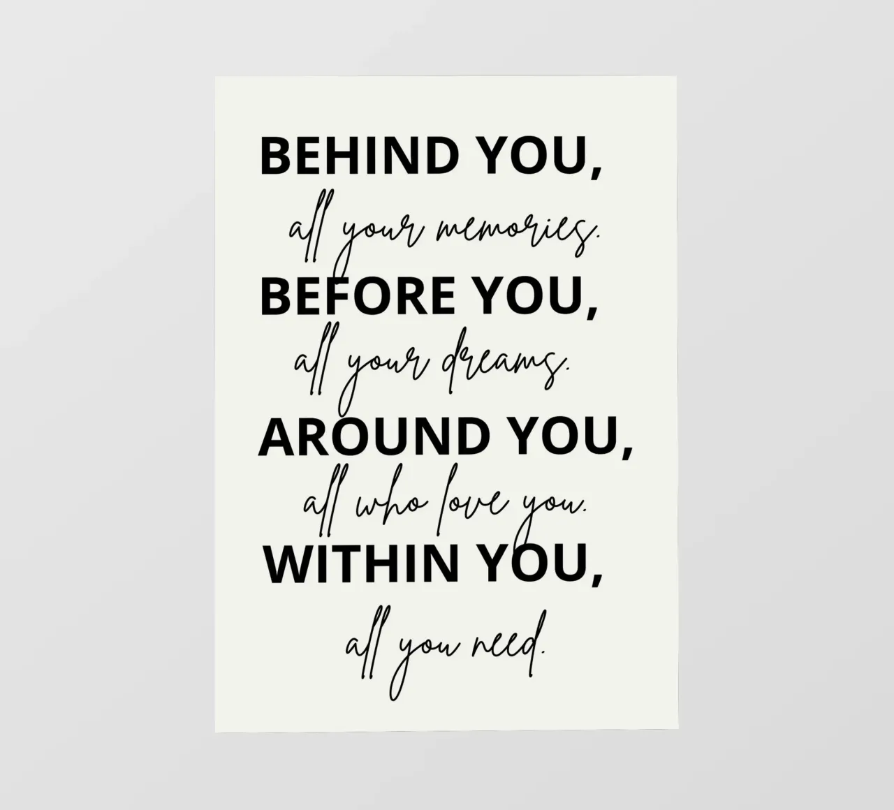 Positive Behind You All Your Memories telo in pvc da ramosashop