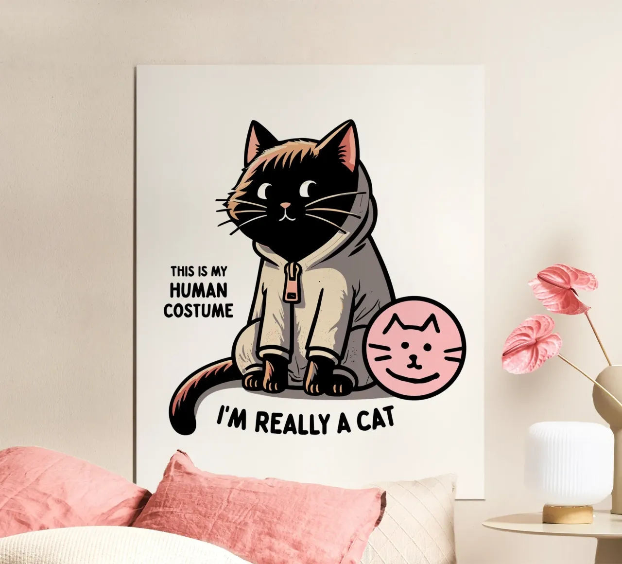 This is my human costume, I’m really a cat poster con telaio in plastica da edsonramosart