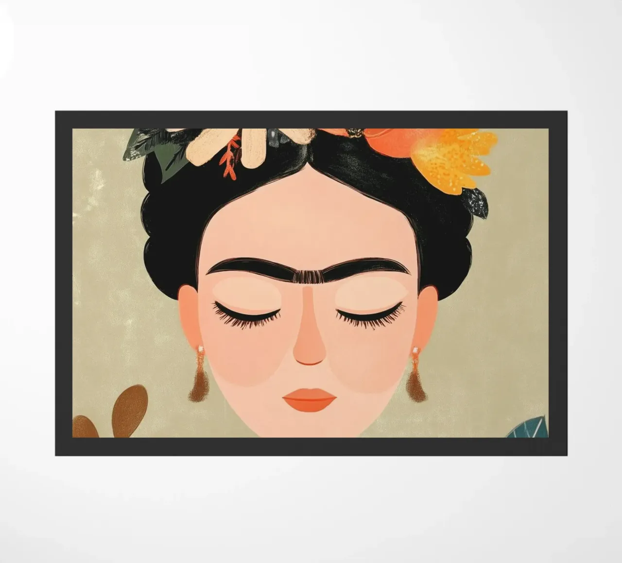 Frida en Silencio doormat by Clara August