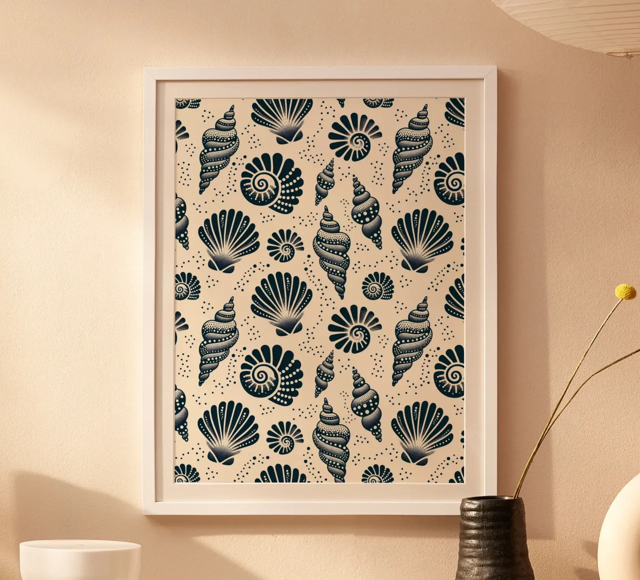 Seashells Black and Cream hahnemühle by SilverPegasus