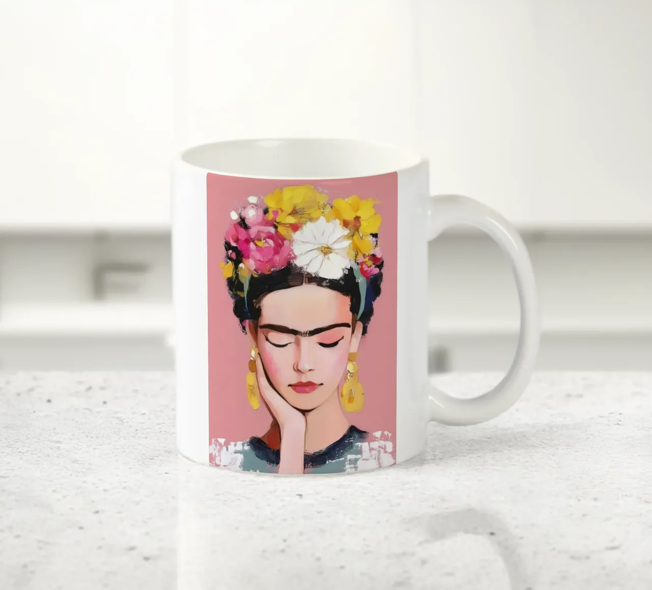 Frida in Pink Grace Keramik Tasse von Clara August