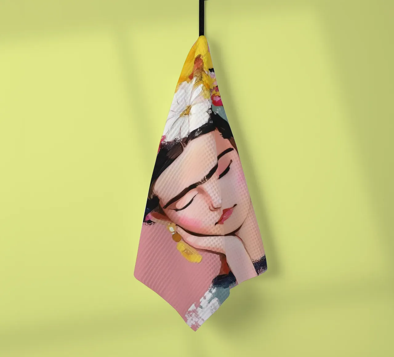 Frida in Pink Grace tea towel by Clara August