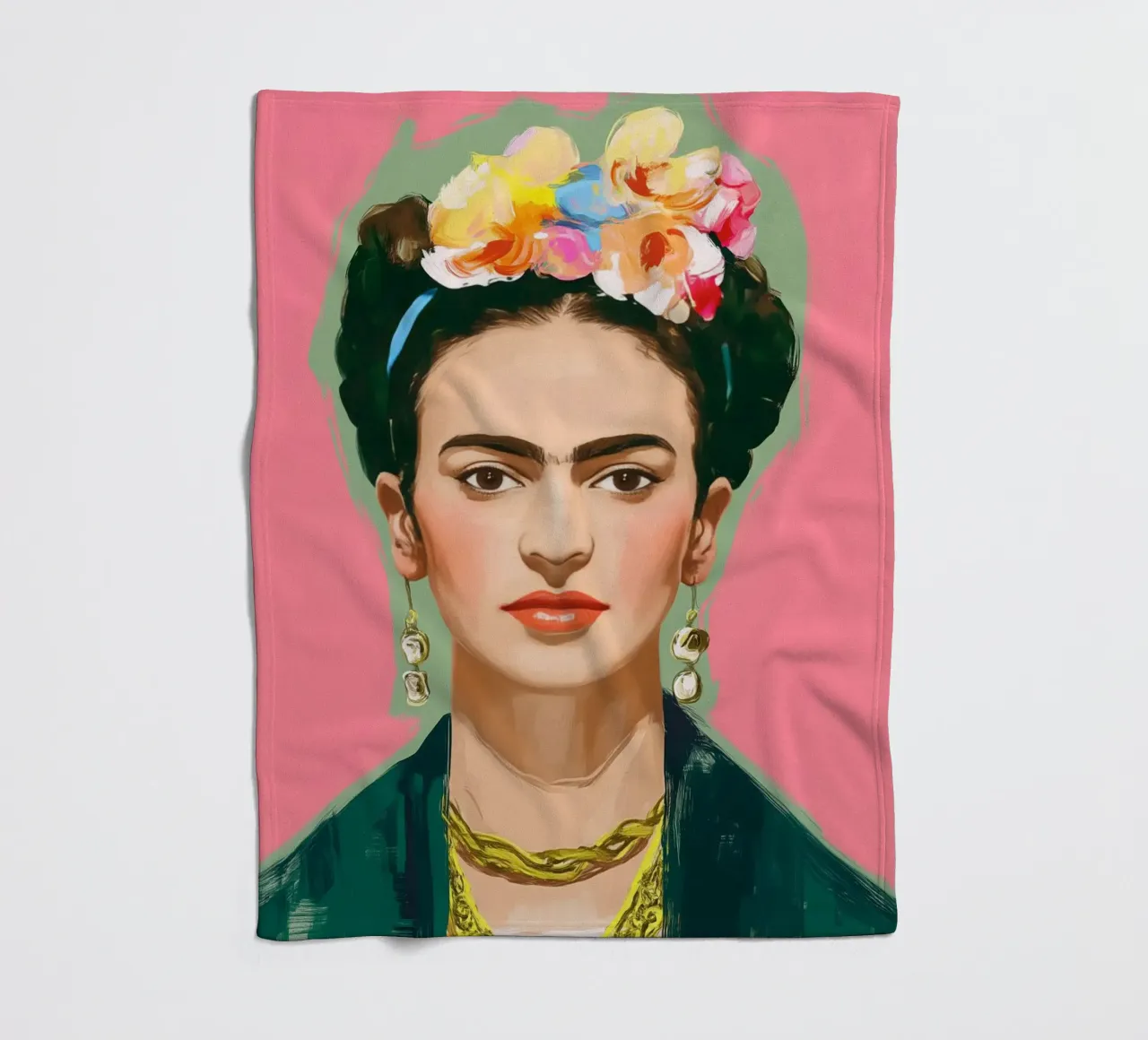 Frida Rosa fleece blanket by Clara August