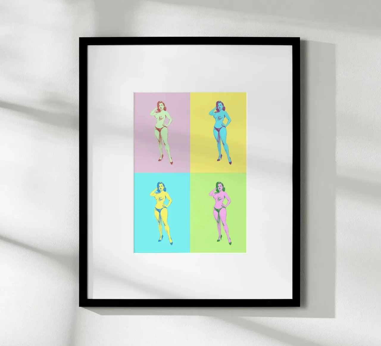 Pin-Up nuda pop art in pannelli pastello carta hahnemühle da Hecate Pim Designs