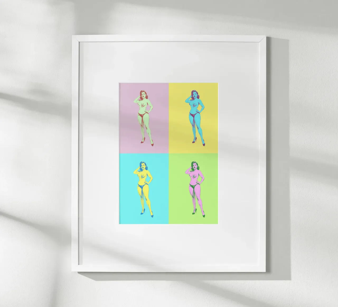 Pin-Up nuda pop art in pannelli pastello carta hahnemühle da Hecate Pim Designs