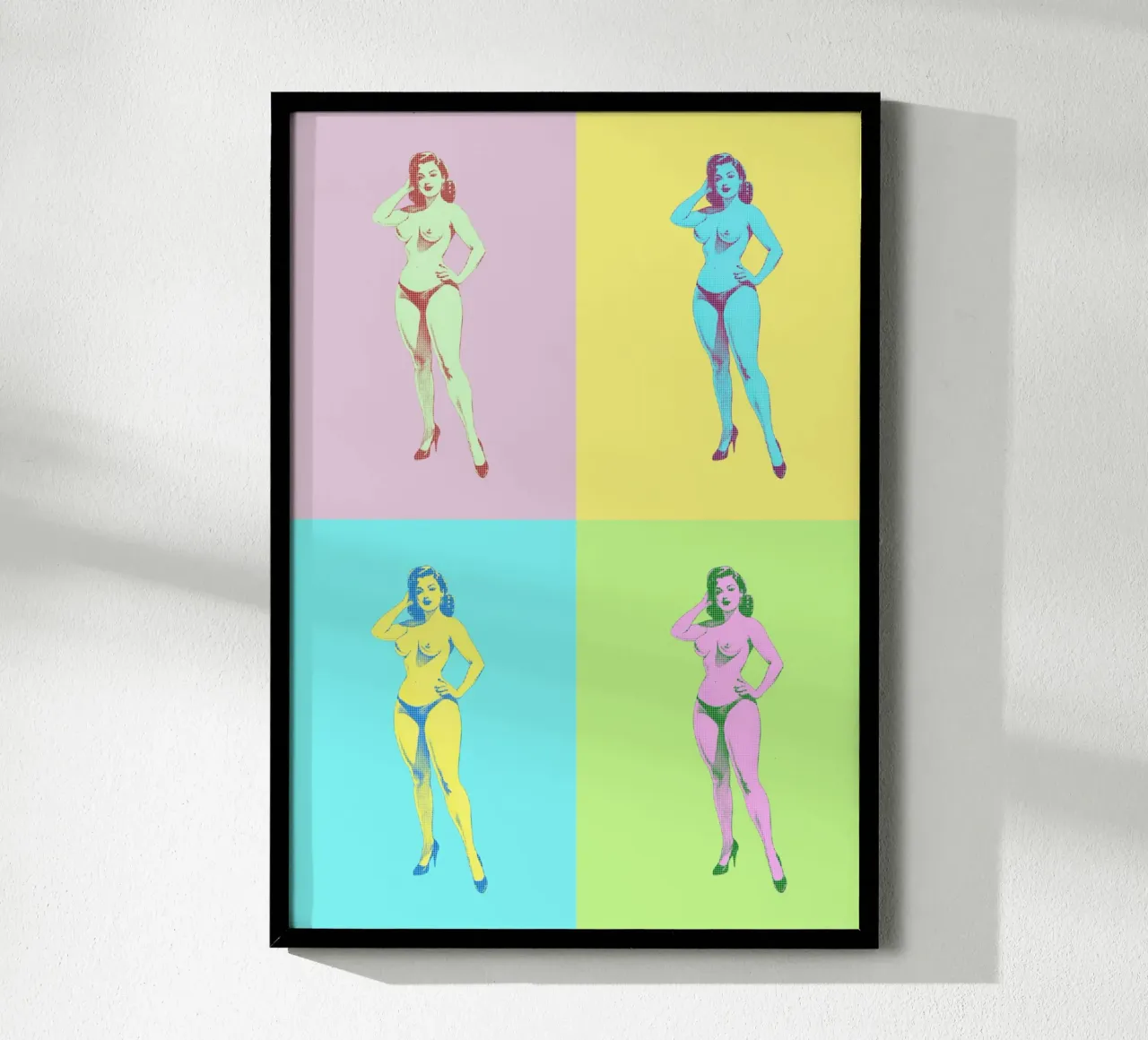 Pin-Up nuda pop art in pannelli pastello carta hahnemühle da Hecate Pim Designs