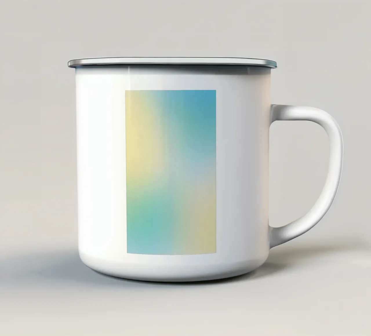 Matin Serein - Gradienti di blu cielo e beige tazza in smalto da studiofox
