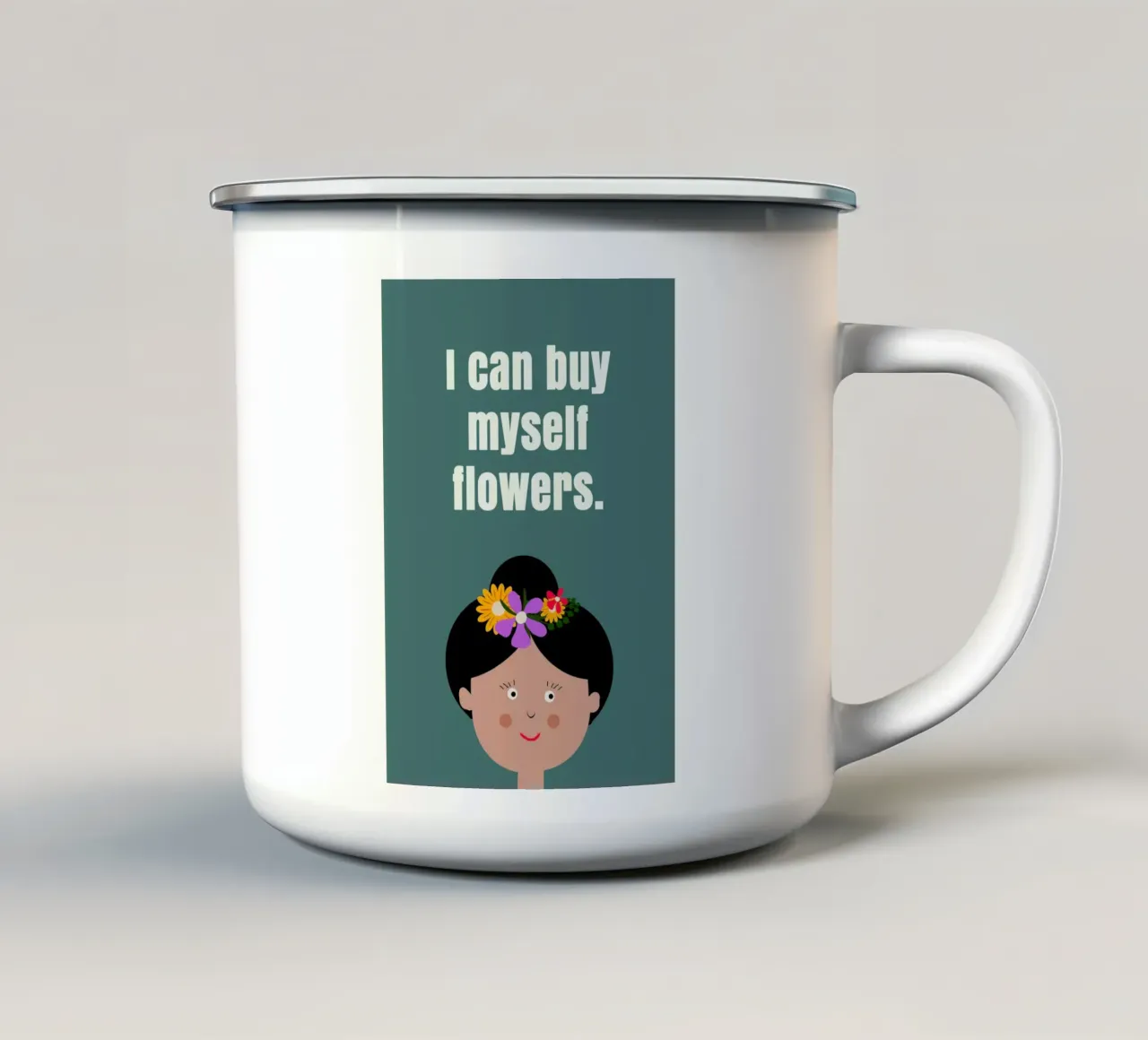 Posso comprarmi dei fiori (ragazza) tazza in smalto da maramirage