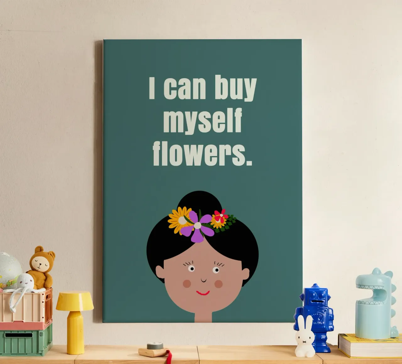 Posso comprarmi dei fiori (ragazza) tela da maramirage