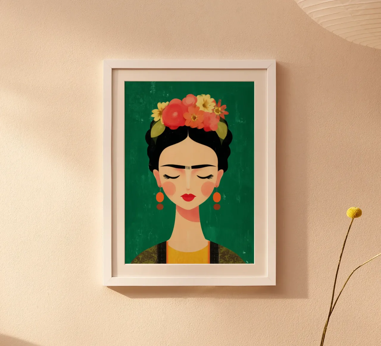 Frida Serenata poster avec cadre en bois de Clara August