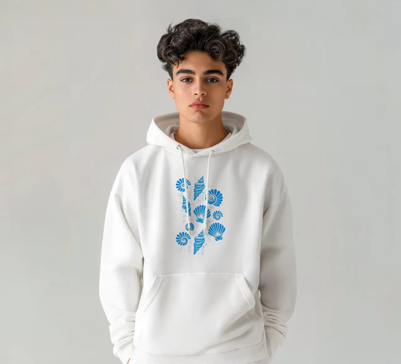 Conchiglie blu ceruleo felpa con cappuccio da SilverPegasus