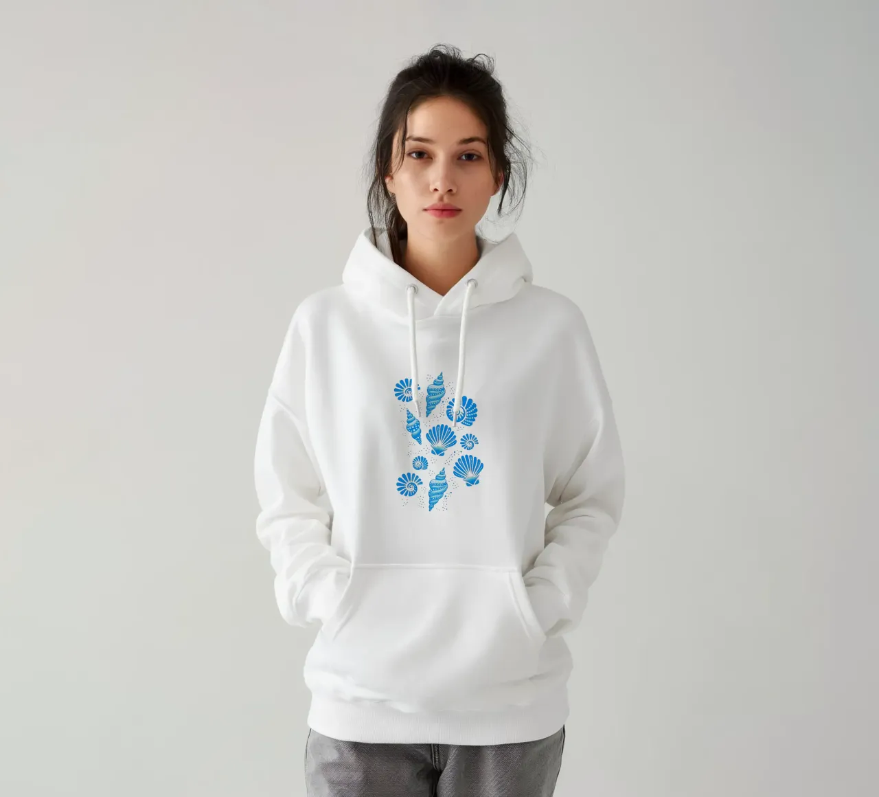 Conchiglie blu ceruleo felpa con cappuccio da SilverPegasus