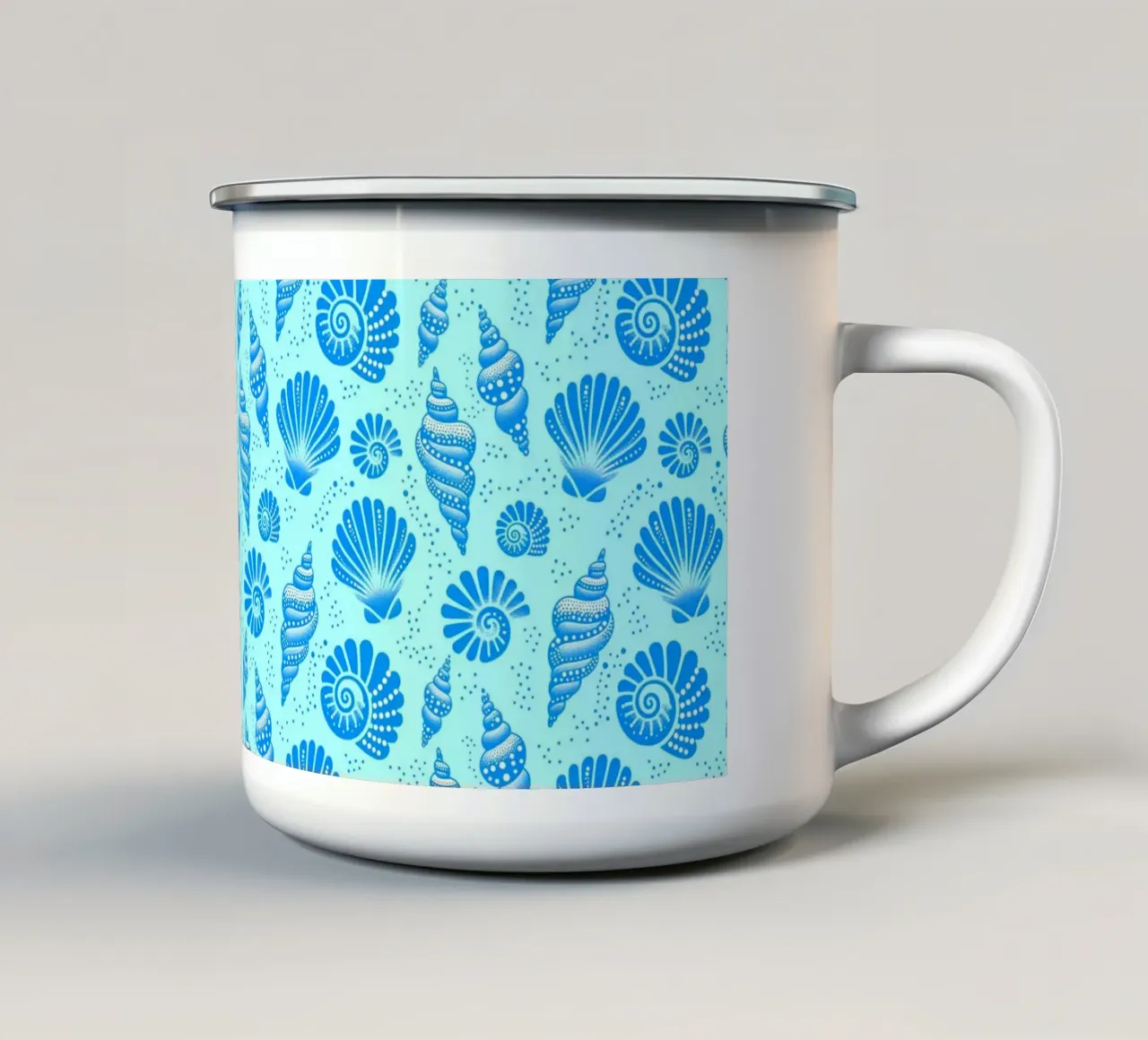 Conchiglie blu ceruleo tazza in smalto da SilverPegasus
