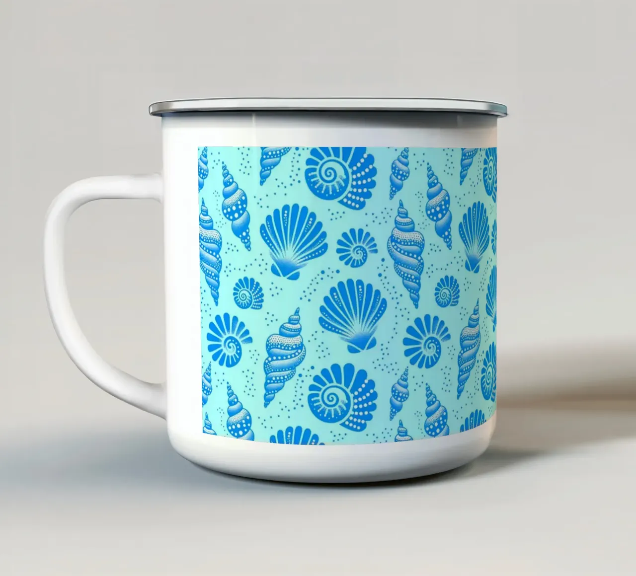 Conchiglie blu ceruleo tazza in smalto da SilverPegasus