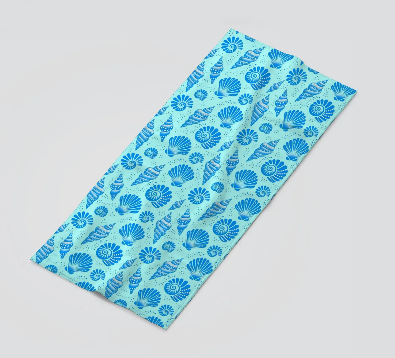 Seashells Cerulean Blue beach towel by SilverPegasus