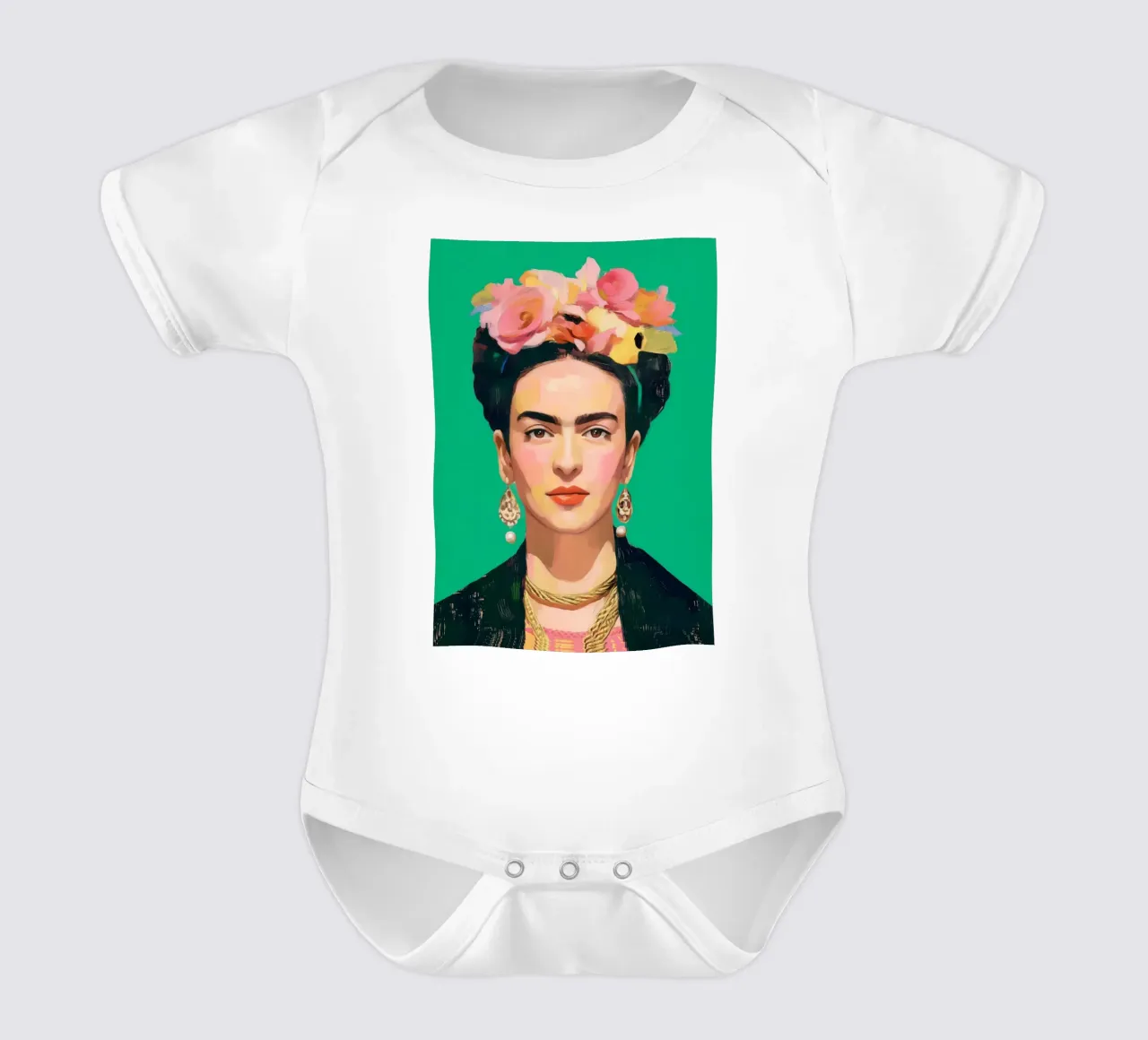 Frida Verde short-sleeve baby romper by Clara August