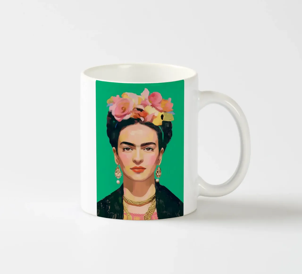 Frida Verde ceramic mug by Clara August