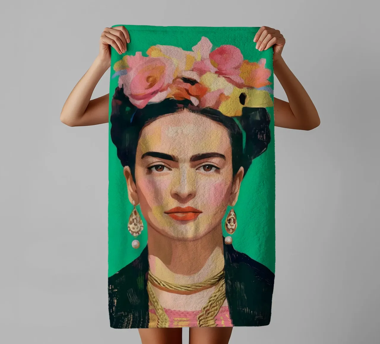 Frida Verde towel by Clara August