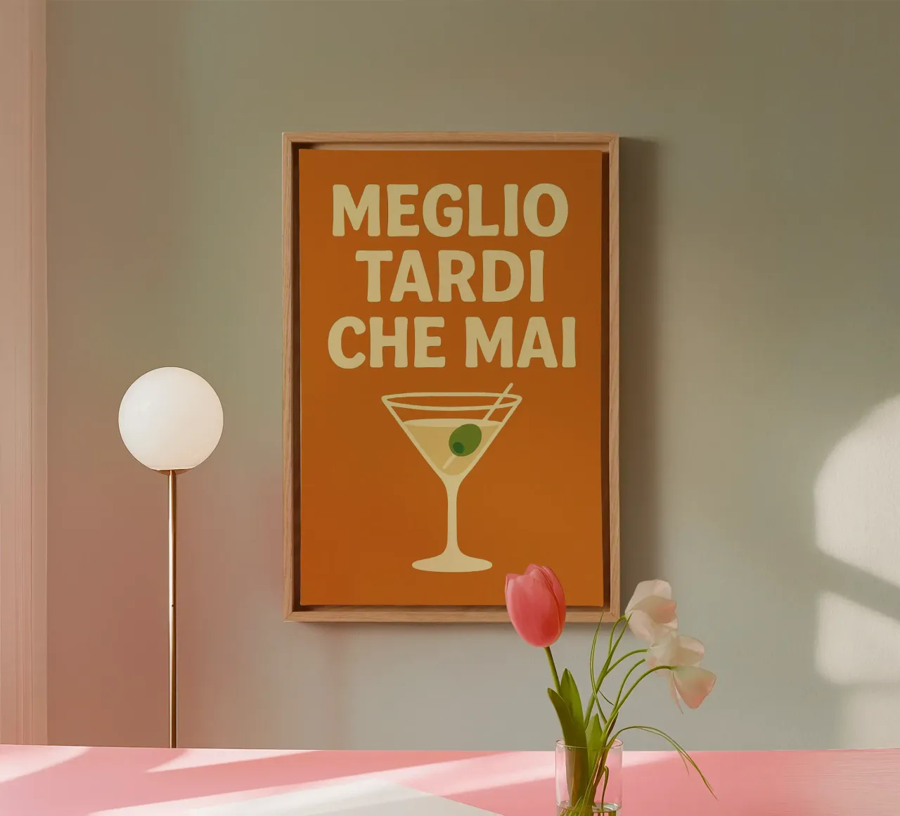 Meglio Tardi Che Mai – Italien Poster im Retro-Stil tela da Grande Bellezza