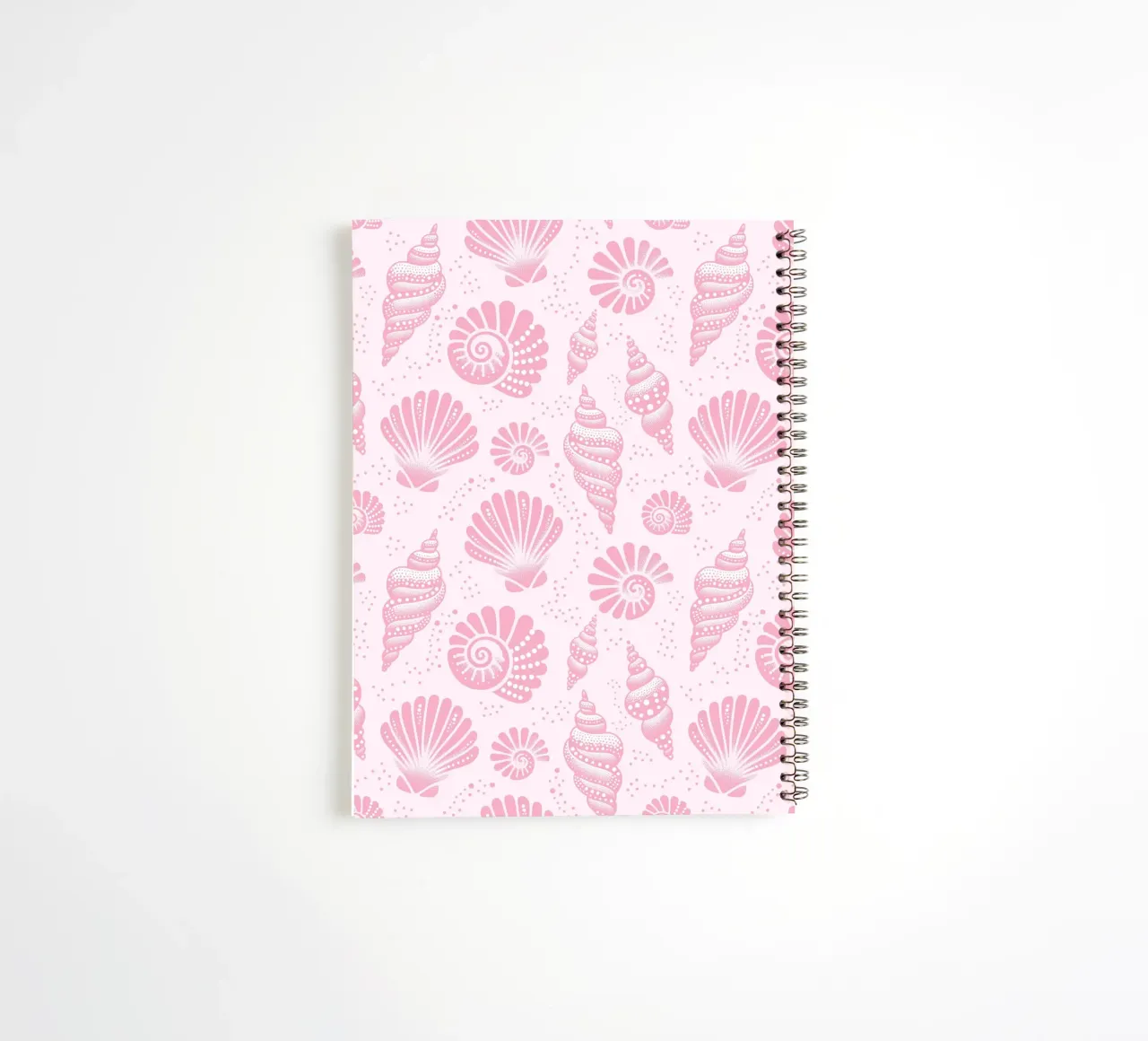 Seashells Blush Pink spiral notebook by SilverPegasus