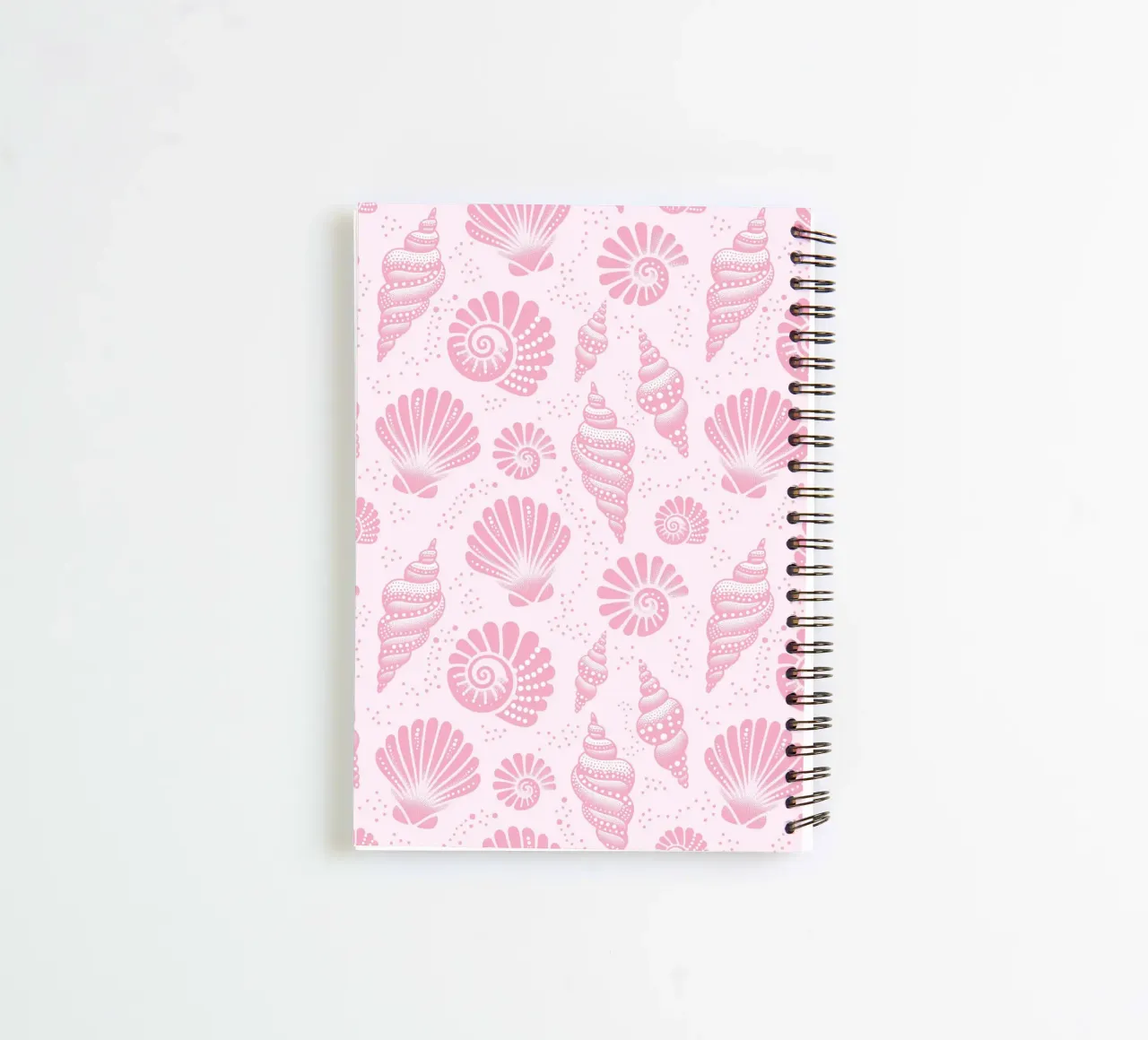 Seashells Blush Pink spiral notebook by SilverPegasus