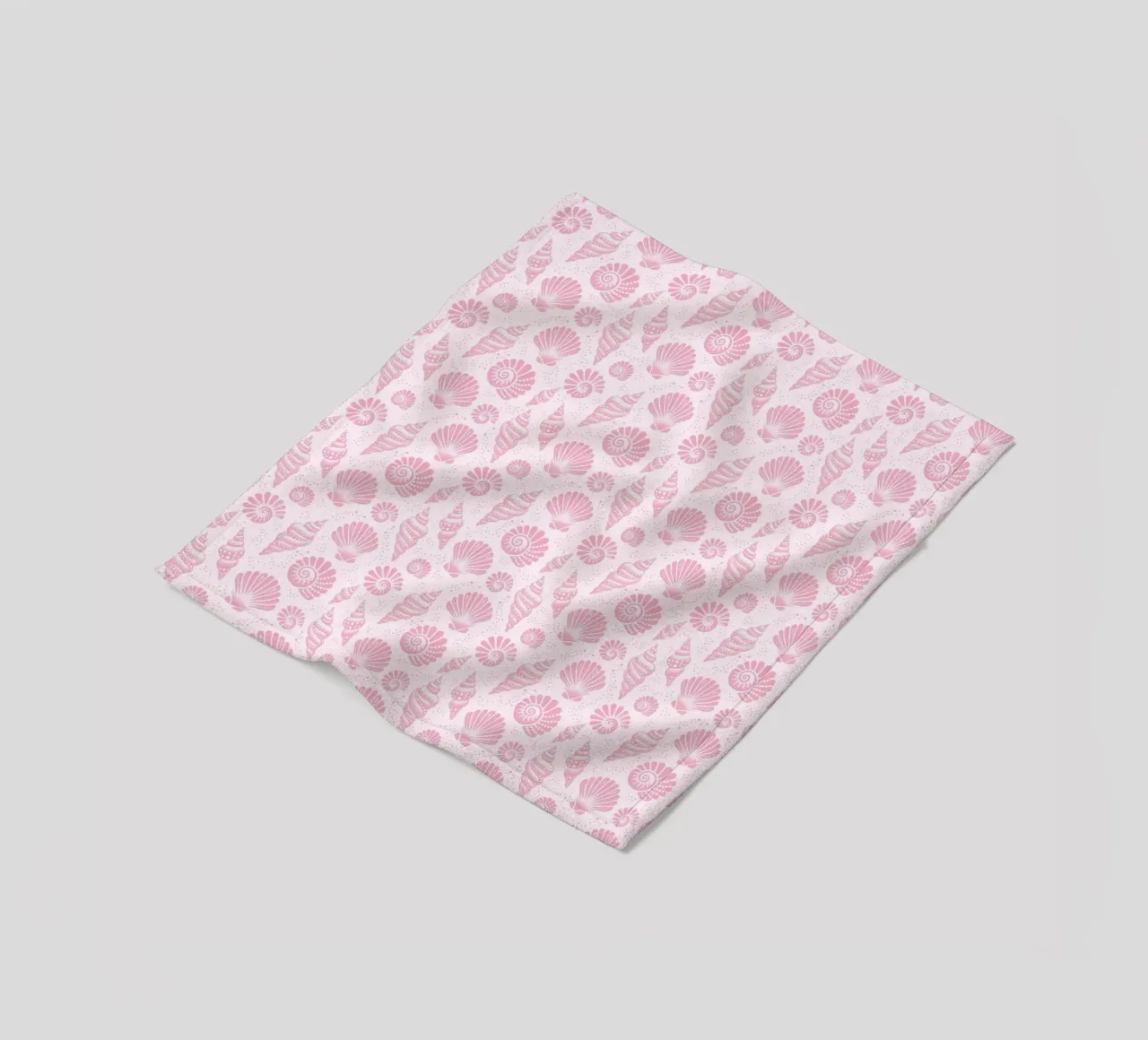 Seashells Blush Pink fleece blanket by SilverPegasus