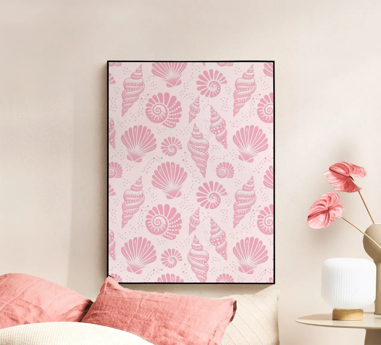 Seashells Blush Pink acrylic glass by SilverPegasus