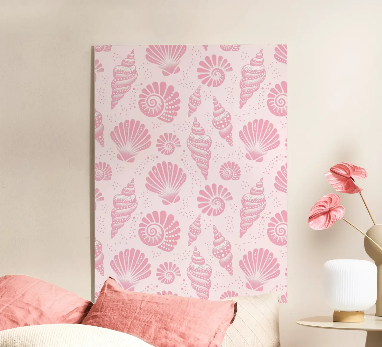 Seashells Blush Pink acrylic glass by SilverPegasus