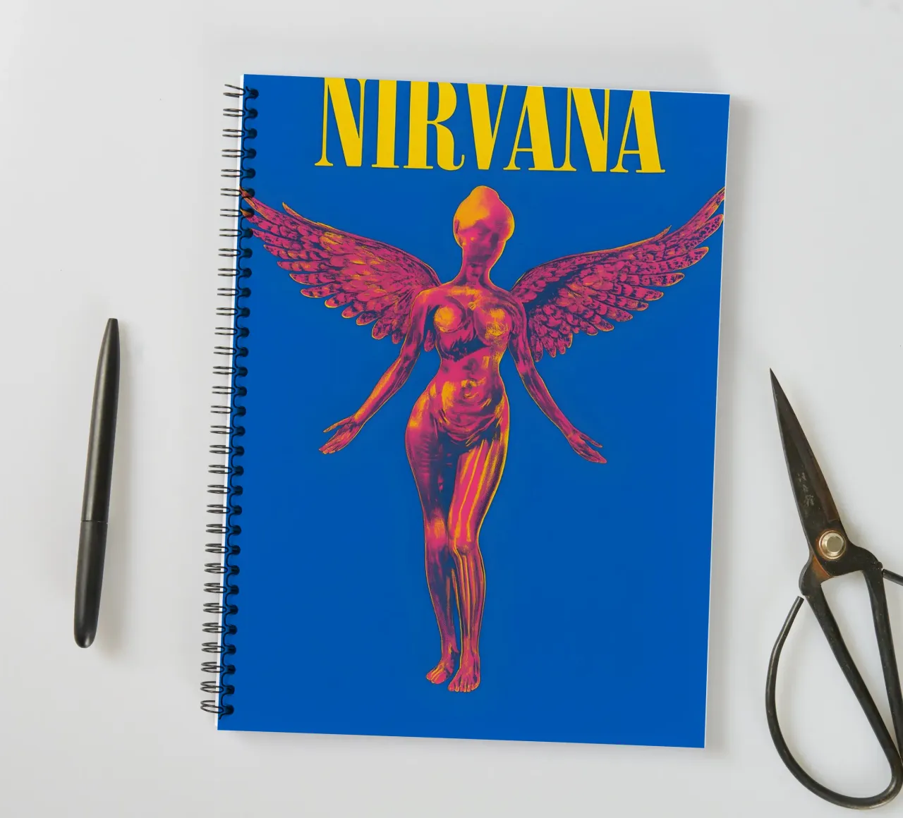 SAARAV Nirvana Concert Poster Kurt Cobain Rock Music Aesthet spiral notebook by DGUnder