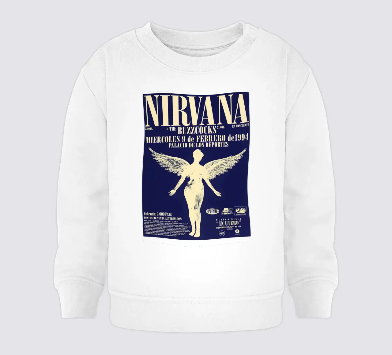 SAARAV Nirvana Concert Poster Kurt Cobain Rock Music Aesthet sudadera de bebé de DGUnder