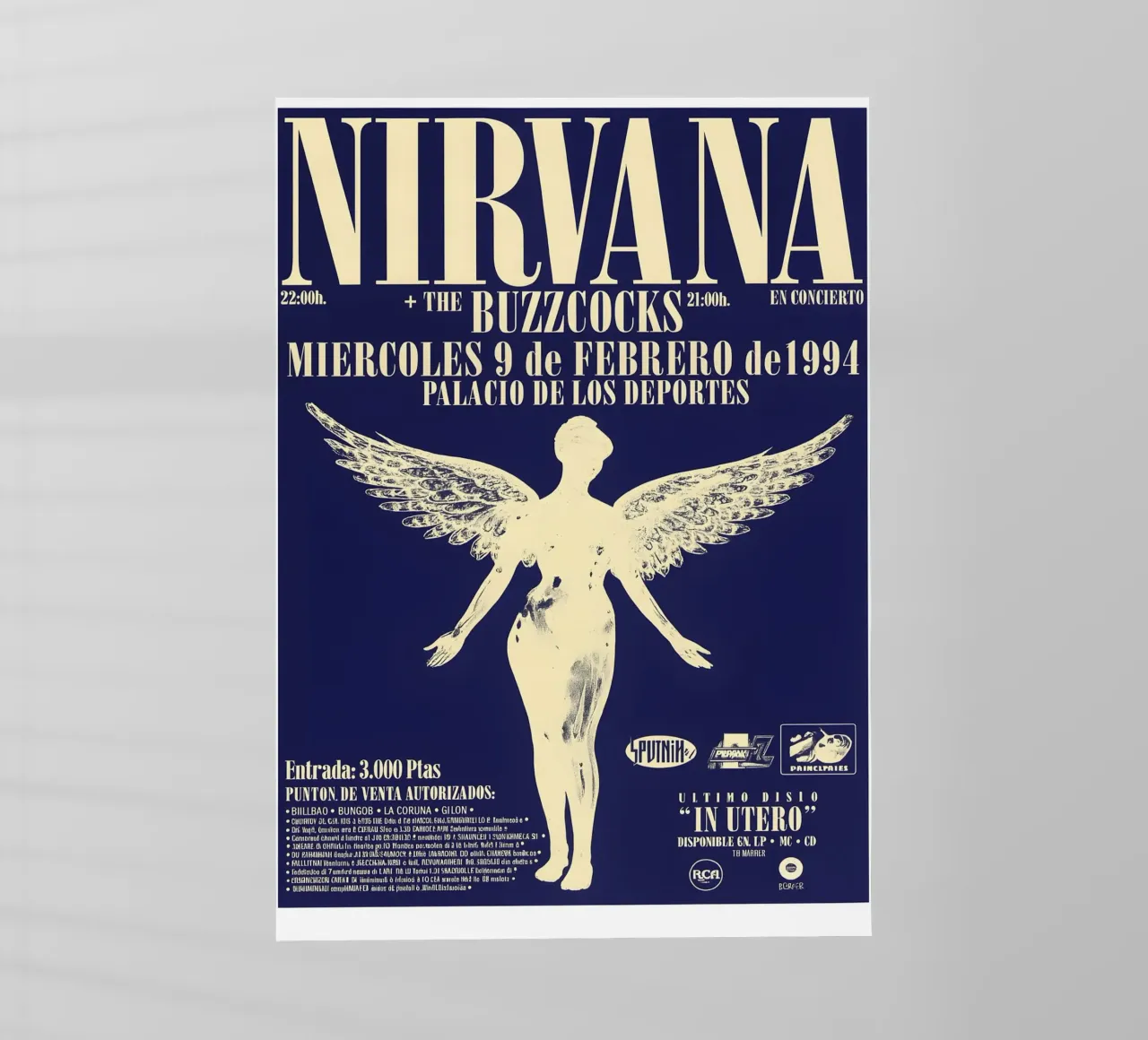 SAARAV Nirvana Concert Poster Kurt Cobain Rock Music Aesthet backlit film by DGUnder