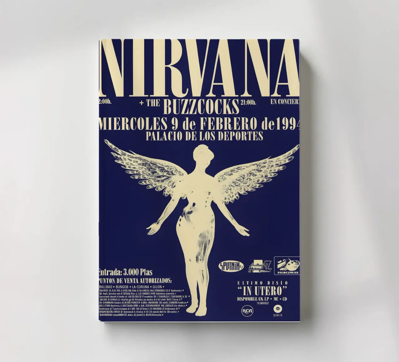 SAARAV Nirvana Concert Poster Kurt Cobain Rock Music Aesthet notebook by DGUnder