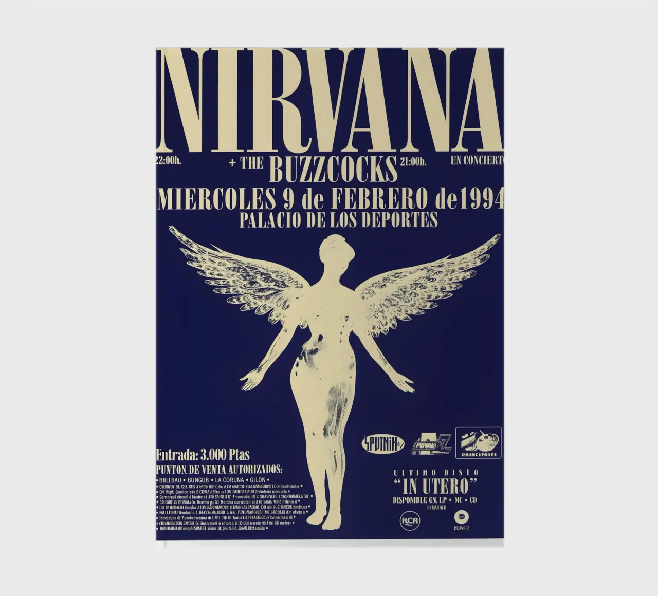 SAARAV Nirvana Concert Poster Kurt Cobain Rock Music Aesthet notebook by DGUnder