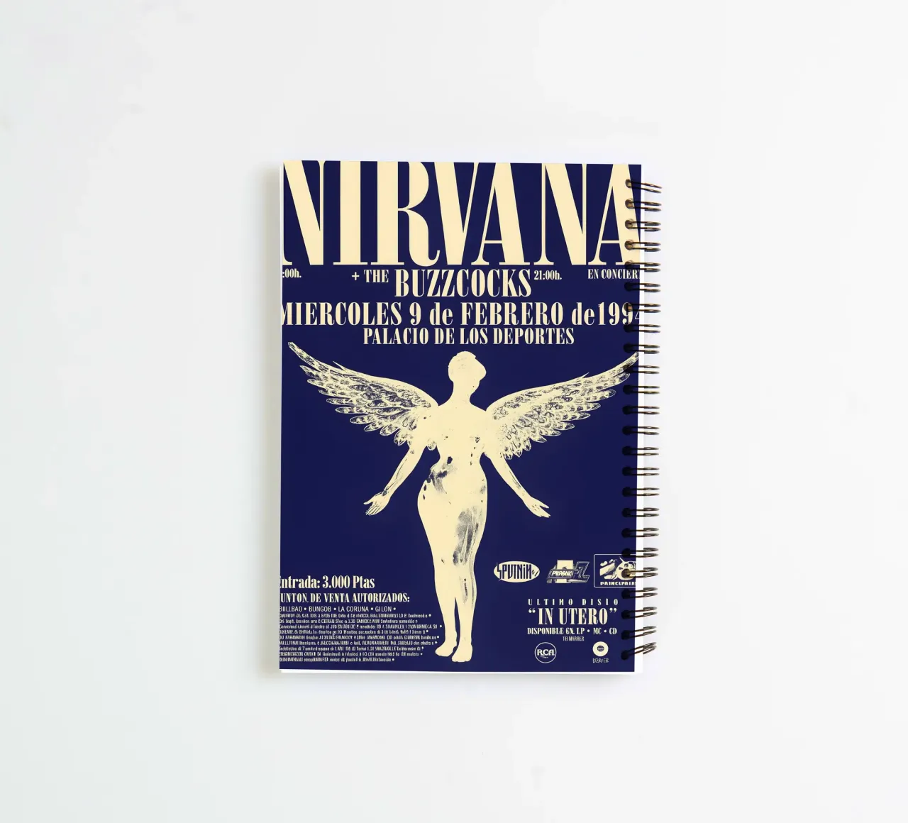 SAARAV Nirvana Concert Poster Kurt Cobain Rock Music Aesthet spiral notebook by DGUnder