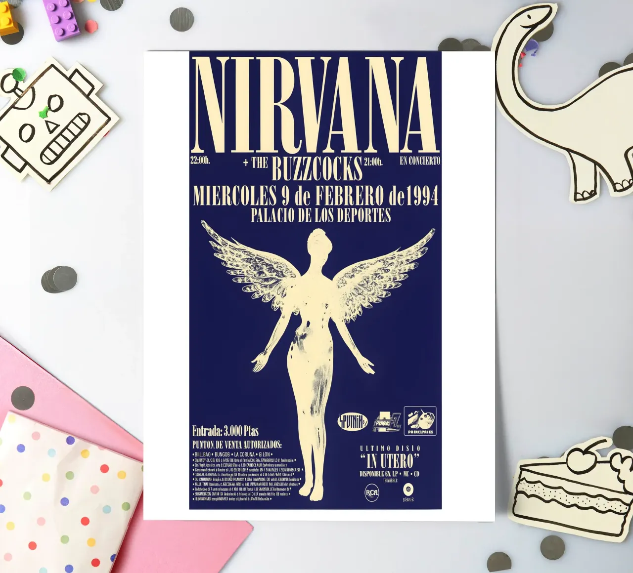 SAARAV Nirvana Concert Poster Kurt Cobain Rock Music Aesthet sticker sheet by DGUnder