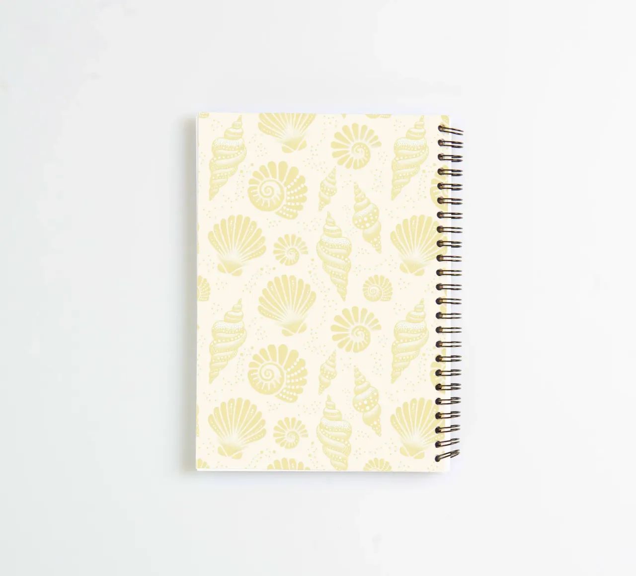 Seashells Butter Yellow spiral notebook by SilverPegasus
