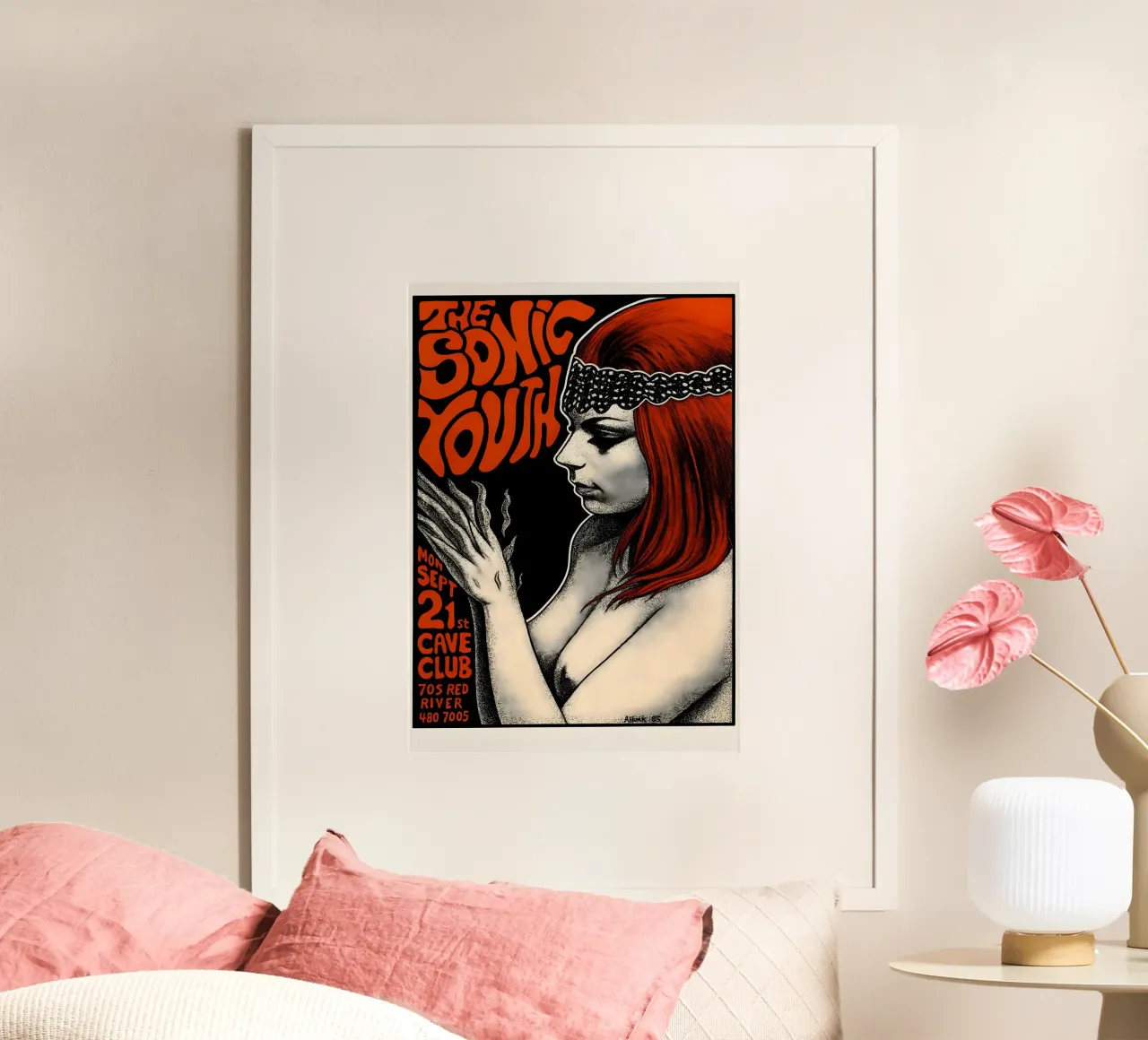 SONIC YOUTH 1987 AUSTIN concert poster Frank KOZIK hahnemühle by DGUnder