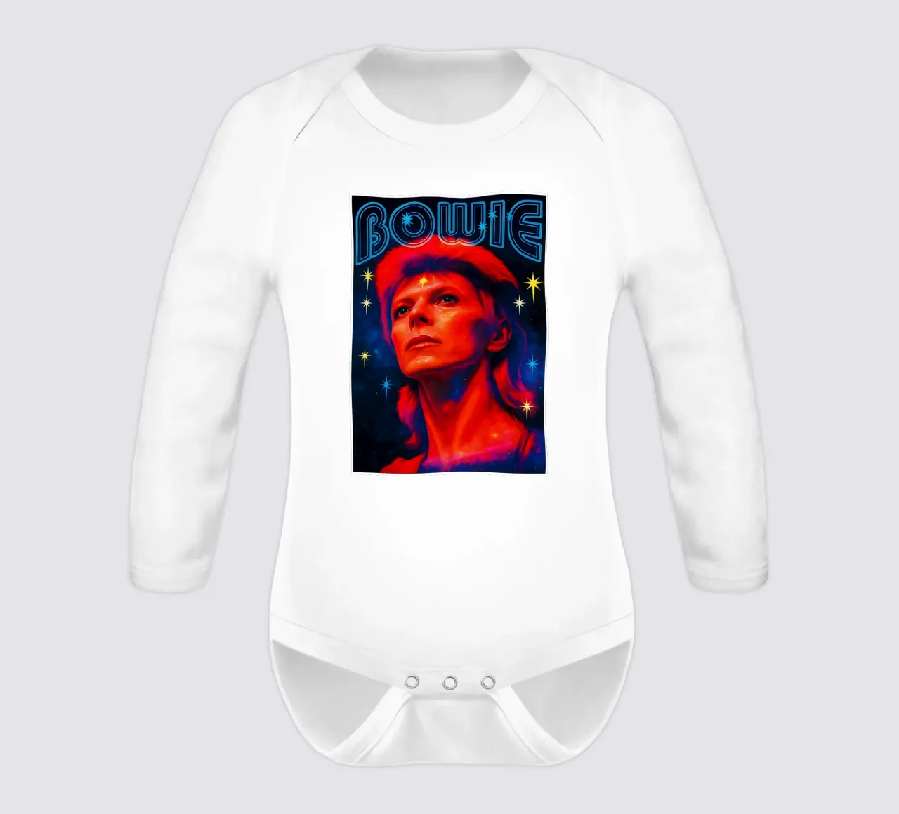 Studio B David Bowie - Non-Flocked Blacklight body neonato maniche lunghe da DGUnder