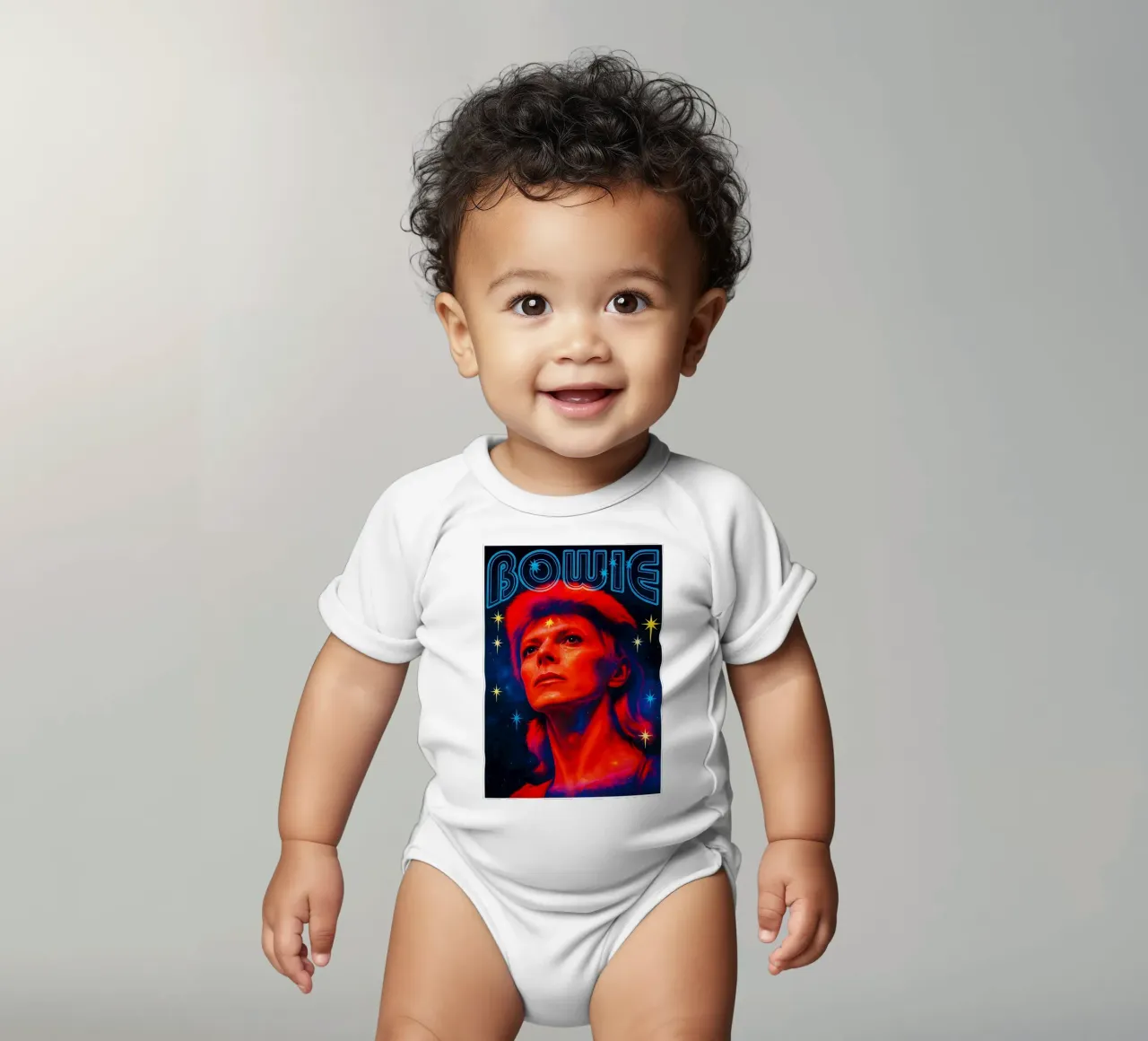 Studio B David Bowie - Non-Flocked Blacklight body neonato maniche corte da DGUnder